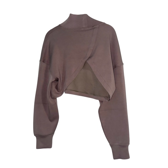 Spanx Cropped Sweatshirt XL Taupe Modal Blend Pullover NWT - Picture 6 of 7
